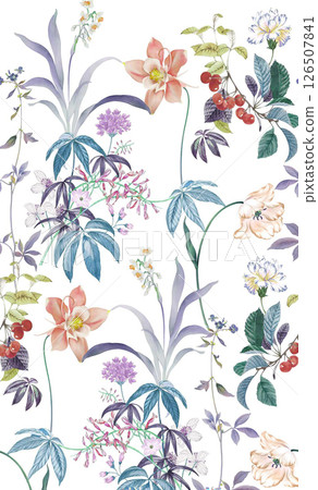 Exquisite Hand Rendered Flower Scroll Pattern Creations Exquisite Hand Rendered Flower Scroll Pattern Creations 126507841
