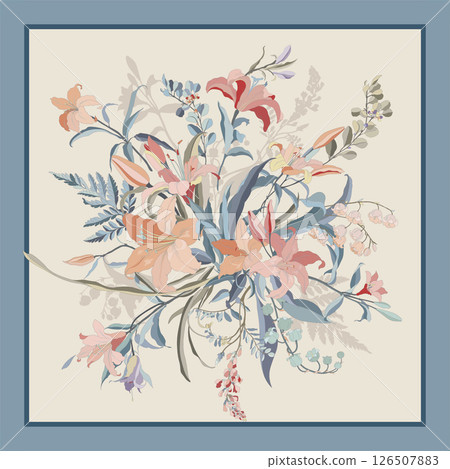 Artistic Hand Crafted Floral Curly Design Illustration Pieces Artistic Hand Crafted Floral Curly Design Illustration Pieces 126507883