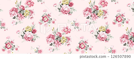 Artistic Hand Crafted Floral Curly Design Illustration Pieces 126507890