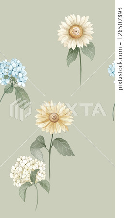 Artistic Hand Crafted Floral Curly Design Illustration Pieces 126507893