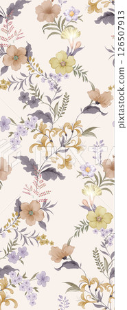 Artistic Hand Crafted Floral Curly Design Illustration Pieces 126507913