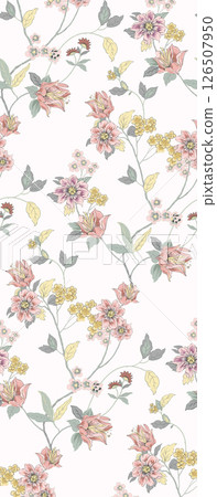 Artistic Hand Crafted Floral Curly Design Illustration Pieces 126507950