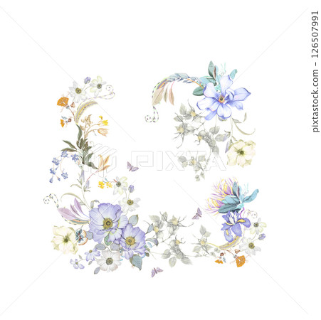 Stunning Vintage-Inspired Floral Scrollwork Art Drawings 126507991