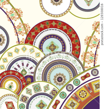 Stunning Vintage-Inspired Floral Scrollwork Art Drawings 126508016