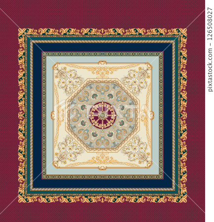 Stunning Vintage-Inspired Floral Scrollwork Art Drawings 126508027