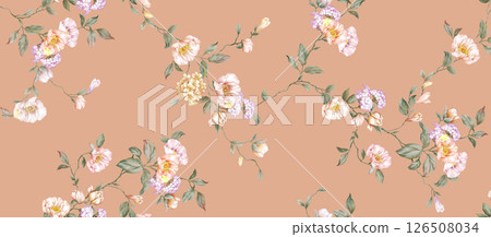Stunning Vintage-Inspired Floral Scrollwork Art Drawings 126508034