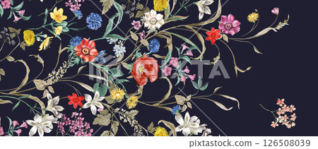Stunning Vintage-Inspired Floral Scrollwork Art Drawings 126508039