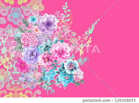 Stunning Vintage-Inspired Floral Scrollwork Art Drawings 126508055