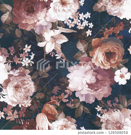 Stunning Vintage-Inspired Floral Scrollwork Art Drawings 126508058