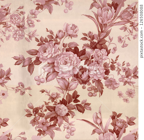 Captivating Botanical Scroll and Floral Motif Artworks 126508088