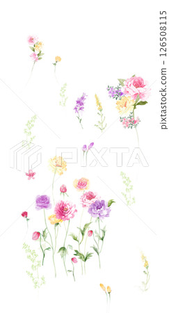 Captivating Botanical Scroll and Floral Motif Artworks 126508115