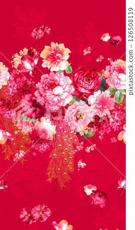 Captivating Botanical Scroll and Floral Motif Artworks 126508119