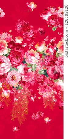 Captivating Botanical Scroll and Floral Motif Artworks 126508120