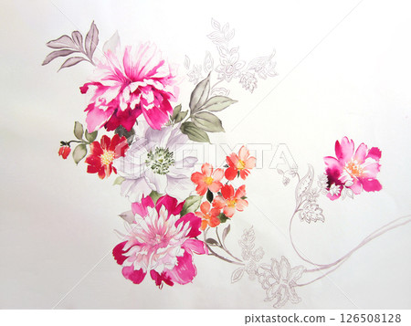 Captivating Botanical Scroll and Floral Motif Artworks 126508128