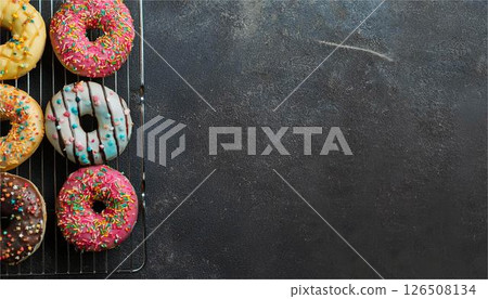 Donut copy space background frame image design template wallpaper material 126508134