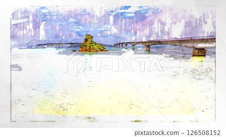 素描風格素描風景唯美鳥瞰無人機攝影天空山脈半空中漂浮夢幻無人機 126508152