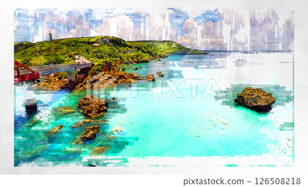 素描風格素描風景唯美鳥瞰無人機攝影天空山脈半空中漂浮夢幻無人機 126508218