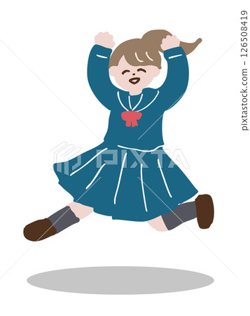 A lively female student character 126508419