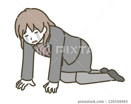 Depressed and crying young woman (suit) Depressed and crying young woman (suit) 126508465