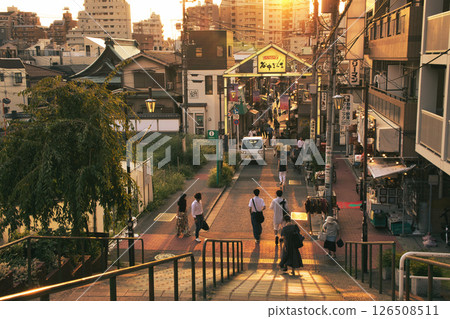 Tokyo, Yanaka Ginza, Yanaka Ginza Shopping Street, Sunset view from Yuyake Dandan, Yanesen Walking Course Tokyo, Yanaka Ginza, Yanaka Ginza Shopping Street, Sunset view from Yuyake Dandan, Yanesen Walking Course 126508511