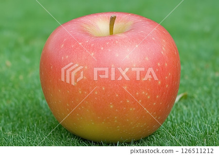 red apple on green grass 126511212