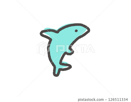 可愛又放鬆的跳躍海豚圖標 126511334