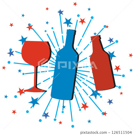 Festive Beverage Celebration with Fireworks Festive Beverage Celebration with Fireworks 126511504
