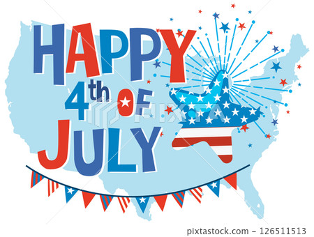 Patriotic 4th of July Celebration Illustration 126511513