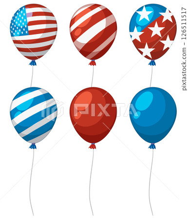 Patriotic Balloons with American Flag Designs Patriotic Balloons with American Flag Designs 126511517