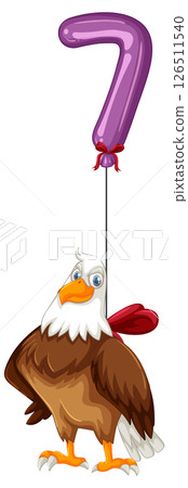 Eagle with Purple Balloon Number Seven 126511540