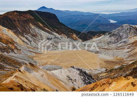 The crater basin of Numanodaira and Mt. Bandai seen from Umanose, Mt. Adatara 126511649
