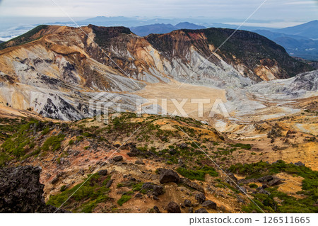 The crater basin of Numanodaira seen from Mt. Adatara and Mt. Tetsuzan 126511665