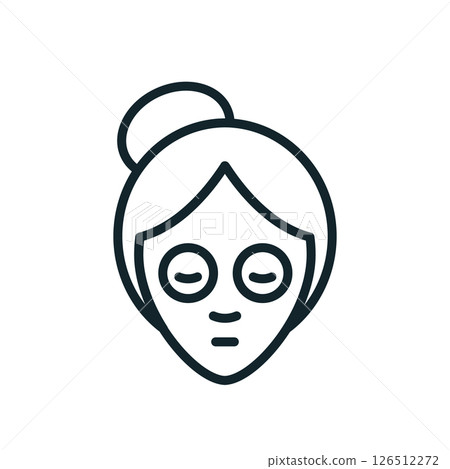 Woman relaxing with eye patches getting spa treatment for skin rejuvenation 126512272