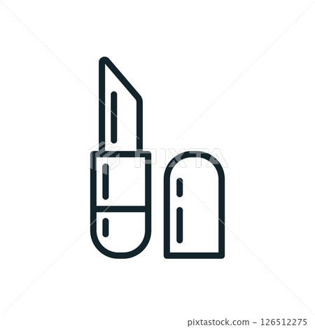 Minimalist line drawing of lipstick for makeup and beauty Minimalist line drawing of lipstick for makeup and beauty 126512275
