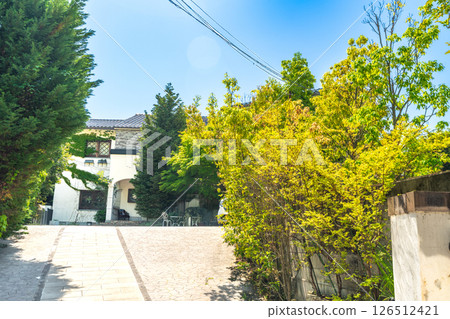 [Important Preservation District for Groups of Traditional Buildings] Kitano-cho Yamamoto-dori, Kobe Kitano Church in early summer 1, Chuo-ku, Kobe, Hyogo Prefecture 126512421