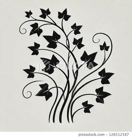 ivy, monochrome, monochromatic 126512587
