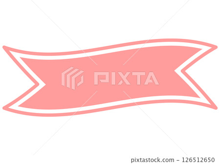 Pink swaying ribbon header frame 126512650
