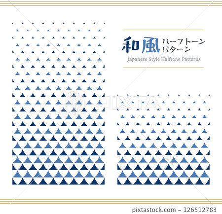 Horizontally seamless Japanese style halftone patterns set Horizontally seamless Japanese style halftone patterns set 126512783