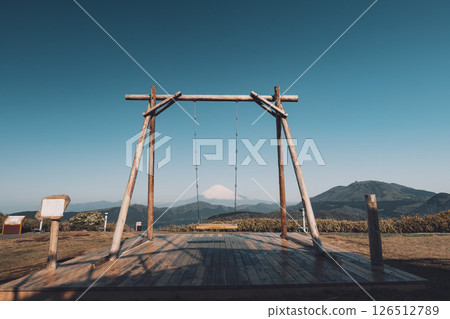 Hakone Swing with a view of Mount Fuji at Hakone Daikanzan Observatory in Kanagawa Prefecture 126512789