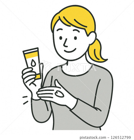 女人用護手霜滋潤雙手 女人用護手霜滋潤雙手 126512799