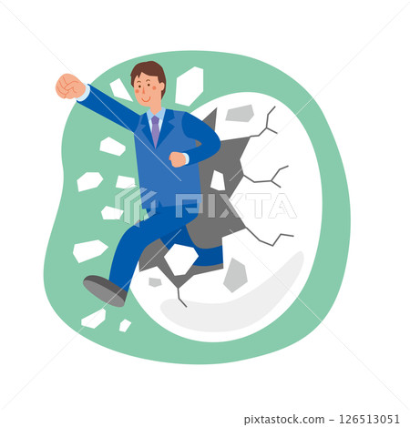 A man breaking out of his shell A man breaking out of his shell 126513051