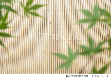 Green maple leaves and blinds Green maple leaves and blinds 126513191