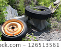 Abandoned flat tire 126513561