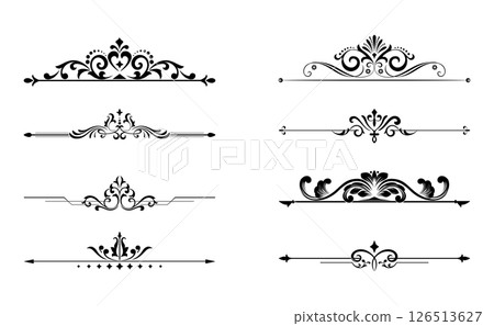 Vintage set. Floral elements for design monograms, invitations, frames, menus and labels. Graphic design of the website, cafes, boutiques, hotels, wedding invitations. 126513627