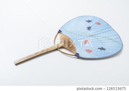 Golden fish pattern fan 126513675