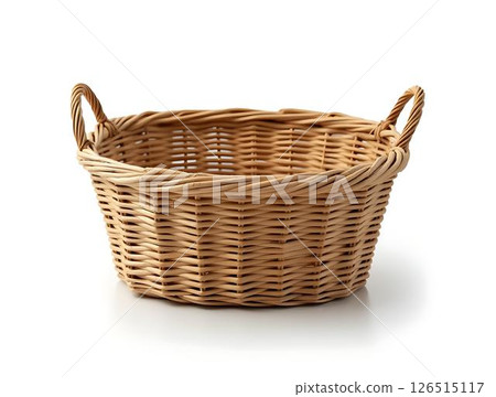 wicker basket isolated on white background 126515117