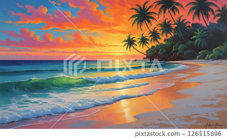 Beautiful beach at sunset Beautiful beach at sunset 126515896