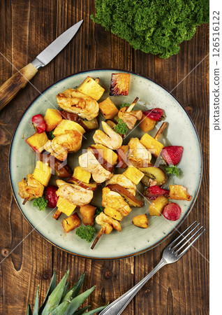Skewers with chicken breast, shish kebab. Skewers with chicken breast, shish kebab. 126516122