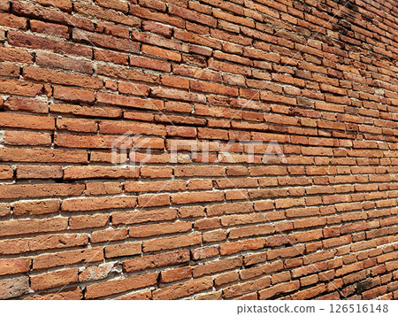 old red brick wall texture background 126516148