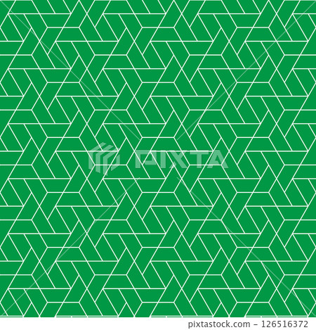 無縫幾何網格圖案，六邊形和三角形的組合，背景材料，色板相容，綠色 126516372